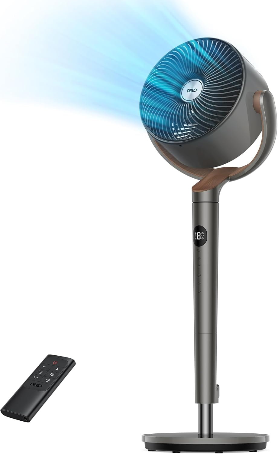 43'' Smart Wi-Fi/Alexa Control Pedestal Fan Bundle with 80Ft Whole Room Air Circulator and Remote Control