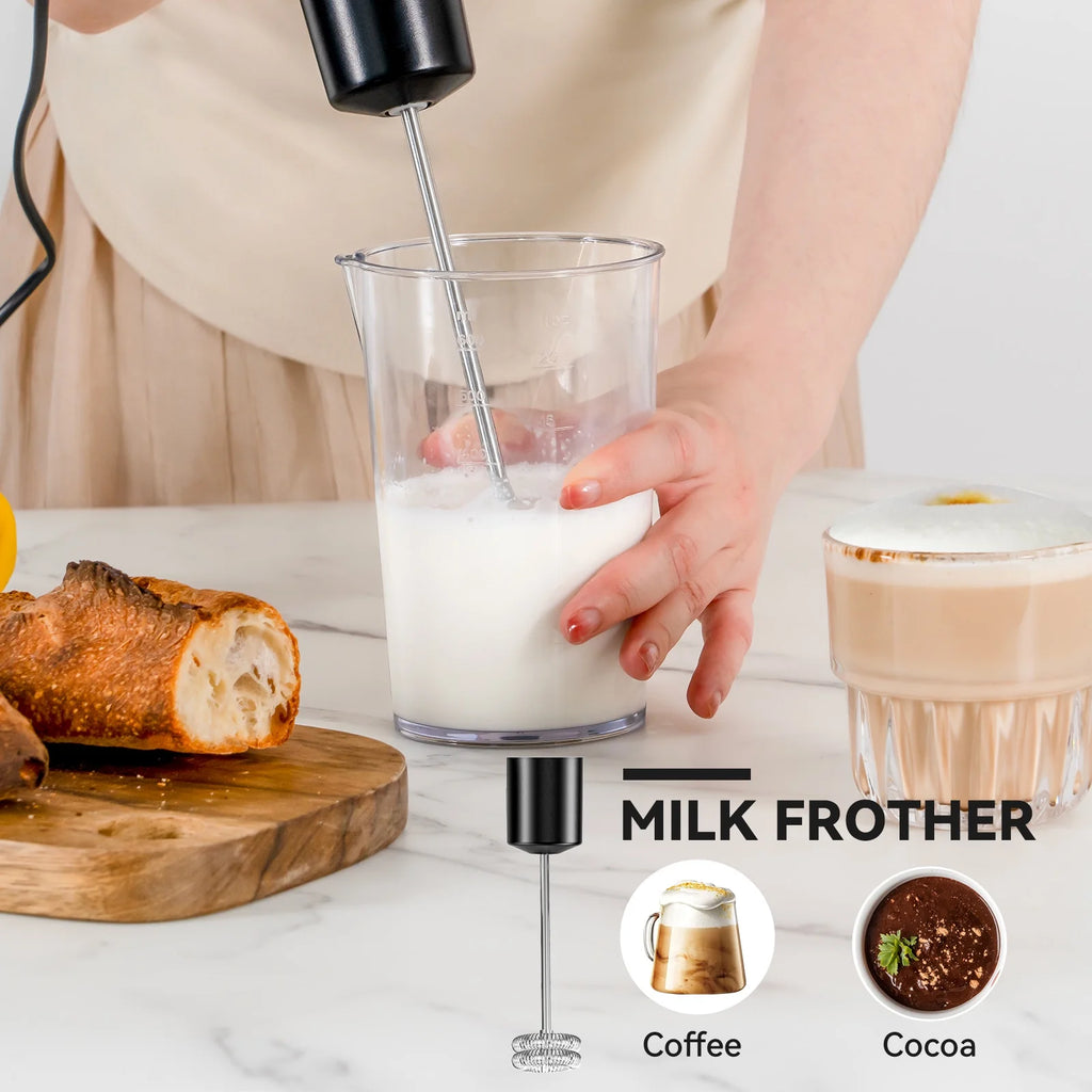 Immersion Blender, 1000W 20-Speed 5-In-1 Hand Blender with Turbo Mode, Scratch-Resistant Stick Blender for Baby Food, Ice & Smoothie(Black)