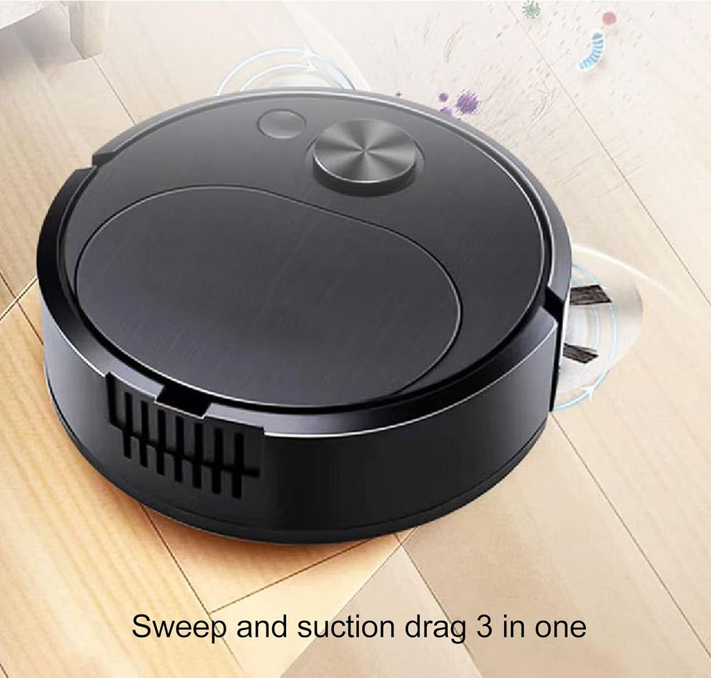 Robot Vacuum Cleaner,Rechargeable Sweeping Vacuuming Mopping 3 in 1 Intelligent Sweeping Robot for Hard Floor Flat Ground Marble Tile Wooden Floor