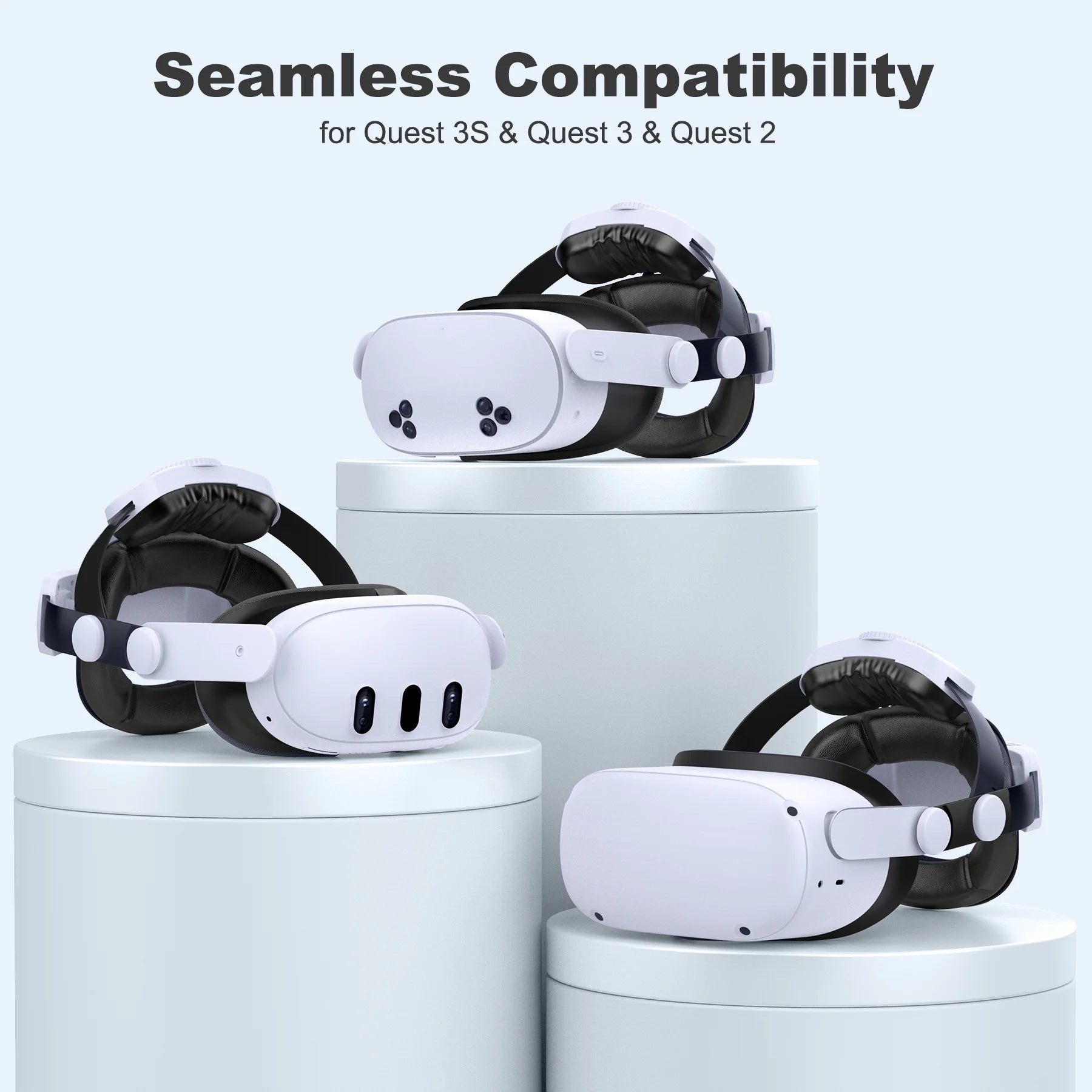 Adjustable Head Strap for Meta Quest 3/2/3S with 7500Mah Rechargeable Battery Pack