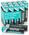 Rechargeable AAA Batteries 16 Pack, 1100 Mah High Capacity 1.2V Nimh AAA Rechargeable Batteries with Low Self Discharge, Long-Lasting Triple a Batteries, Per-Charged