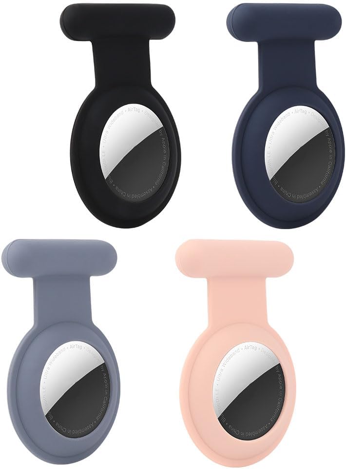 Tracker GPS Nascosto Airtag, Airtag per Bambini, Anziani, Animali Domestici, Abbigliamento, Più Sicuro Di Airtag, Portachiavi Airtag E Collana Airtag (Nero&Blu&Grigio&Rosa)