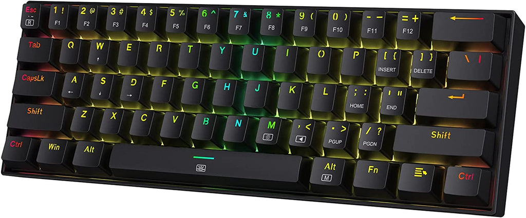 K630 Dragonborn 60% Wired RGB Gaming Keyboard, 61 Keys Compact Mechanical Keyboard with Tactile Blue Switch, Pro Driver Support, Black