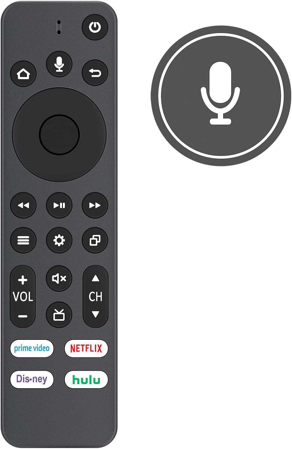 New Replacement Voice Universal Remote Control Fit for Insignia Toshiba Pioneer Hisense LED 4K UHD Smart TV NS-50F301NA24 NS-43F301NA22 58U6HF 50U6HF CP-RC1NA-22 CPRC1NA22