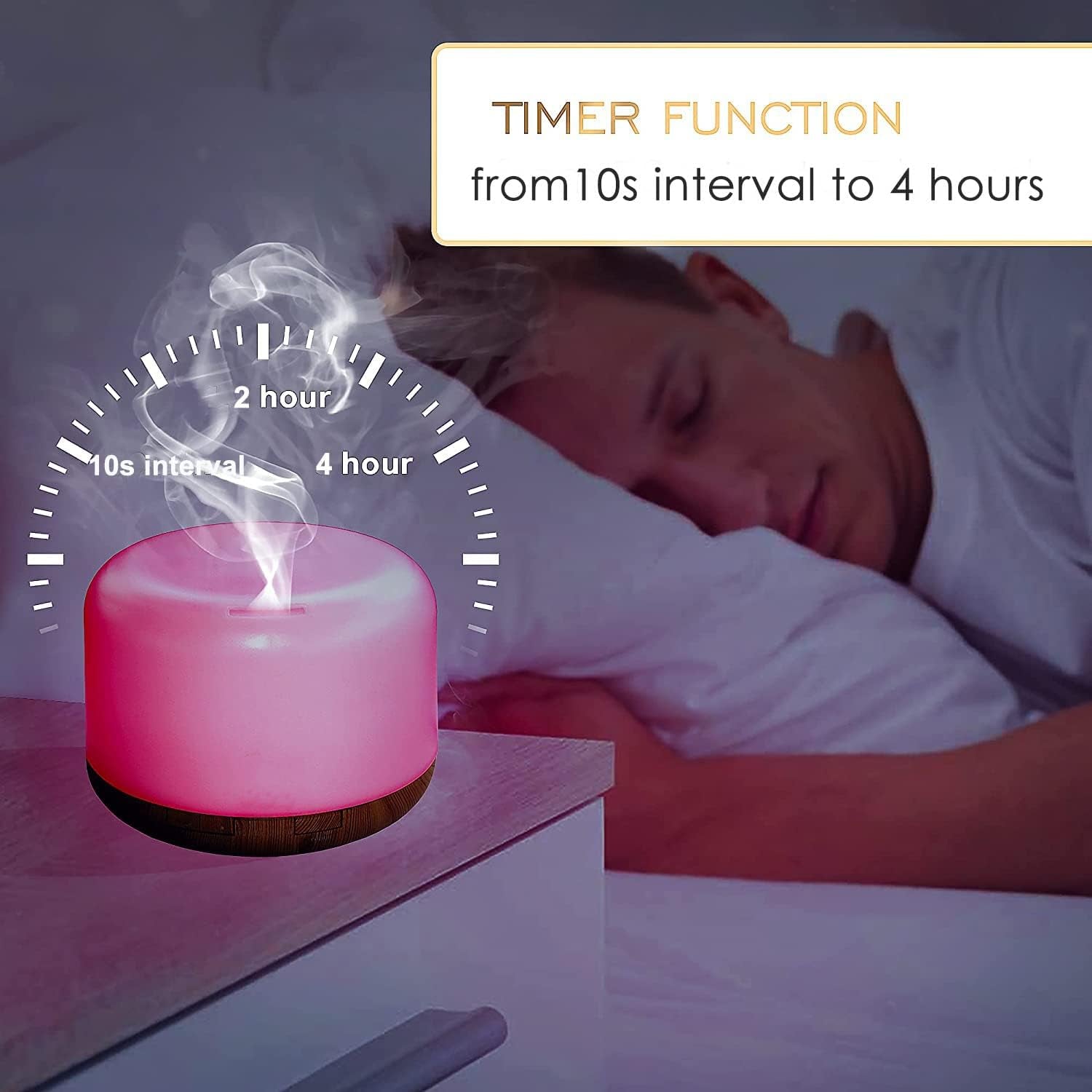 Essential oils Diffuser Humidifier 300Ml,Electric Ultrasonic Air Aroma Diffusers Vaporizer,Scent Mist Defuser with Remote,Auto-Off,7Led Color Changing Light for Large Bed Room,Home,Office