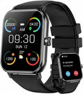 Smart Watch for Men Women, 1.85" HD Fitness Tracker with Bluetooth Calls, 5 ATM Waterproof, 130+ Sport Modes, 24/7 Heart Rate/Sleep Monitor, Pedometer, Calories, Smartwatch for Android Ios (Black)