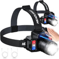 Headlamp Rechargeable 2 Pack, Motion Sensor Headlamp Super Bright LED Flashlight with 5 Lighting Modes, Zoomable Spotlight & Floodlight, Waterproof 360° Adjustable Head Lamp for Camping Hiking Running