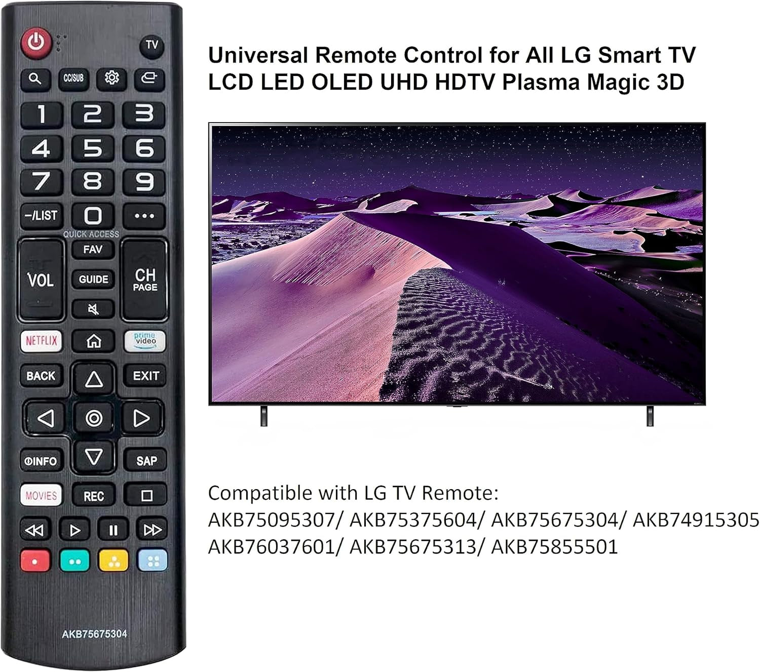 AKB75675304 Universal Remote Control for Lg-Tv-Remote All LG LCD LED HDTV Smart Tvs